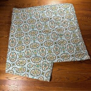 Robins Egg Blue Vintage Floral Blanket